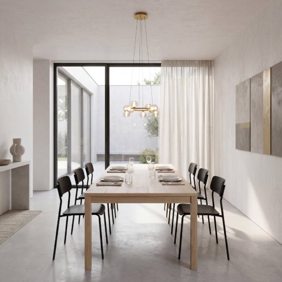Lampadario per tavolo da pranzo a sospensione sfere vetro led 3000k