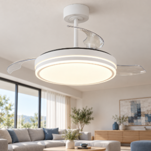 Ventilatore da soffitto bianco con luce con telecomando led 30w cct 3000k 5000k dimmerabile