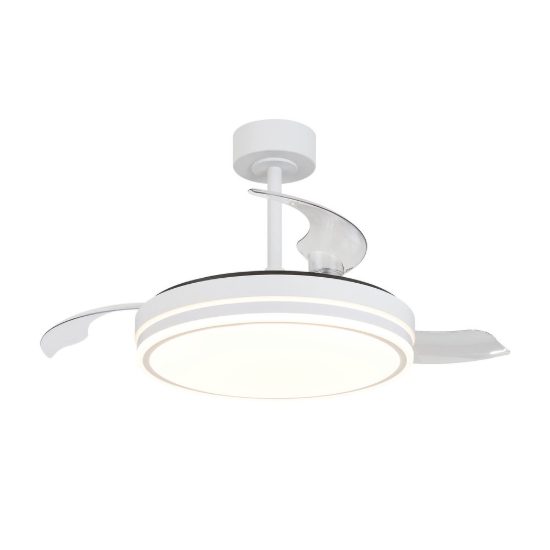 Ventilatore da soffitto bianco con luce con telecomando led 30w cct 3000k 5000k dimmerabile