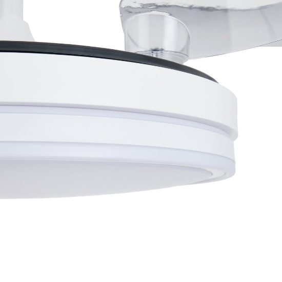 Ventilatore da soffitto bianco con luce con telecomando led 30w cct 3000k 5000k dimmerabile