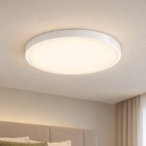 Eglo fueva 1 plafoniera led 22,3w 3000k 40cm per camera da letto moderna rotonda bianca