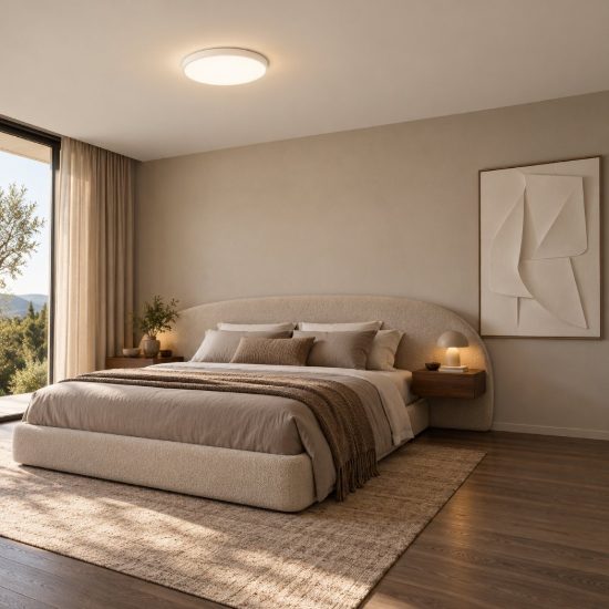 Eglo fueva 1 plafoniera led 22,3w 3000k 40cm per camera da letto moderna rotonda bianca