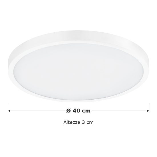Eglo fueva 1 plafoniera led 22,3w 3000k 40cm per camera da letto moderna rotonda bianca