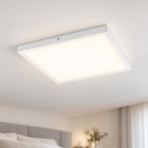 Eglo fueva 1 plafoniera led 22w 4000k 40cm per camera da letto moderna quadrata bianca