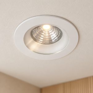 Eglo salabate faretto da incasso per cartongesso led 6w 2700k dimmerabile ip44 foro 6,8cm bianco
