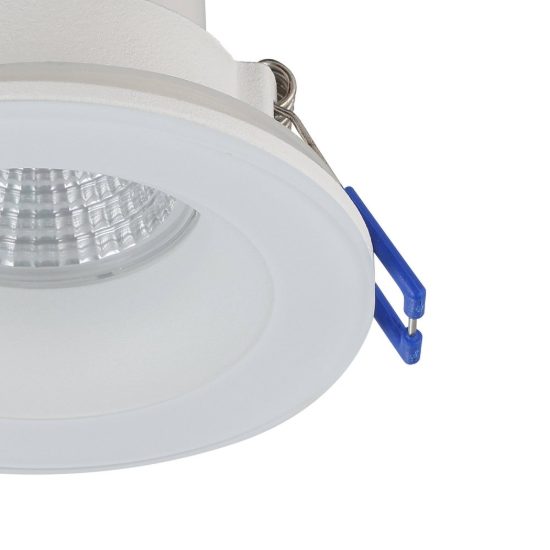 Eglo salabate faretto da incasso per cartongesso led 6w 2700k dimmerabile ip44 foro 6,8cm bianco