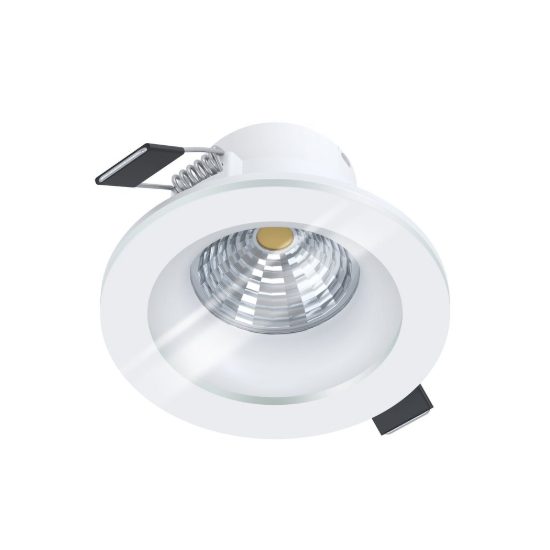 Eglo salabate faretto da incasso per cartongesso led 6w 4000k dimmerabile ip44 foro 6,8cm bianco