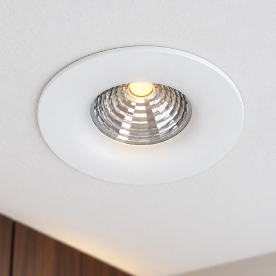Eglo saliceto faretto da incasso per cartongesso led 4,8w 2700k foro 6,8cm bianco