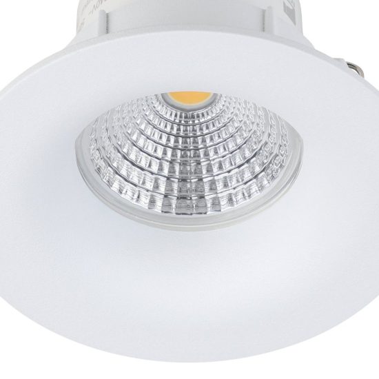 Eglo saliceto faretto da incasso per cartongesso led 4,8w 2700k foro 6,8cm bianco