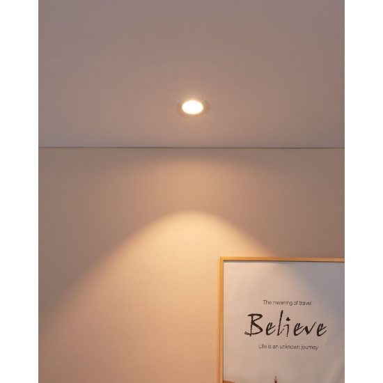 Eglo saliceto faretto da incasso per cartongesso led 4,8w 2700k foro 6,8cm bianco