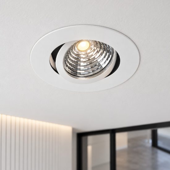 Eglo saliceto faretto da incasso per cartongesso orientabile led 4,8w 2700k foro 6,8cm bianco
