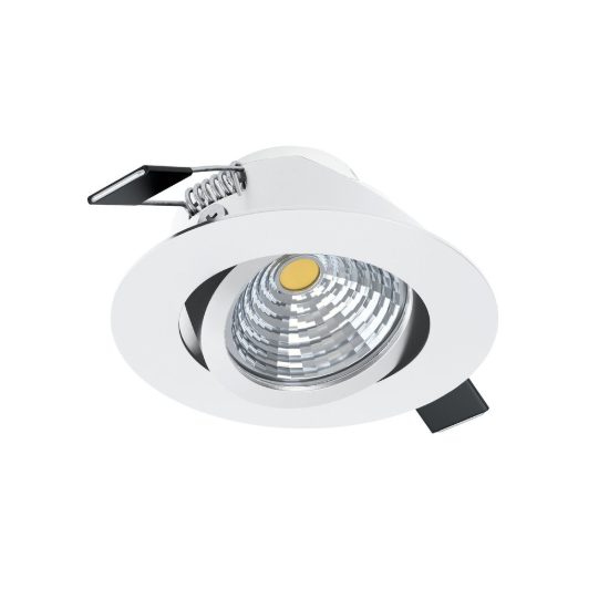 Eglo saliceto faretto da incasso per cartongesso orientabile led 4,8w 2700k foro 6,8cm bianco