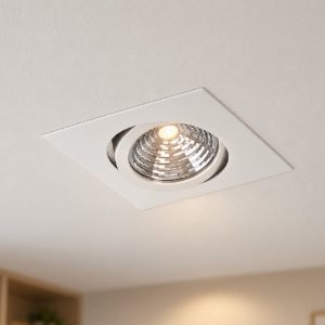Eglo saliceto faretto da incasso per cartongesso orientabile led 4,8w 2700k quadrato foro 6,8cm bianco