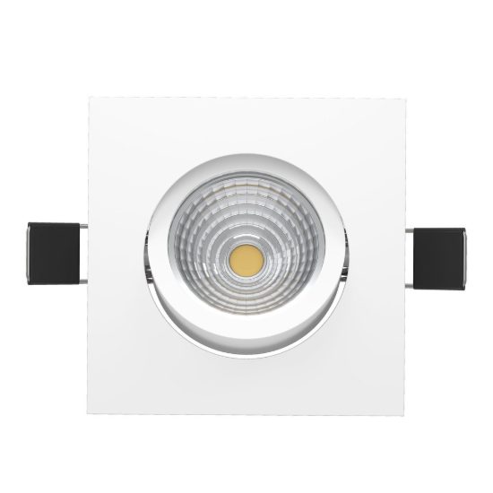 Eglo saliceto faretto da incasso per cartongesso orientabile led 4,8w 2700k quadrato foro 6,8cm bianco