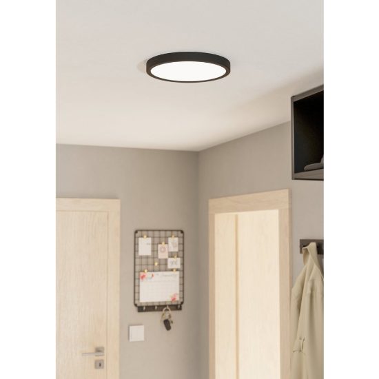 Eglo fueva 5 plafoniera led 20,5w 3000k 28,5cm dimmerabile moderna nera