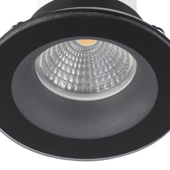 Eglo salabate faretto da incasso per cartongesso led 6w 2700k dimmerabile ip44 foro 6,8cm nero