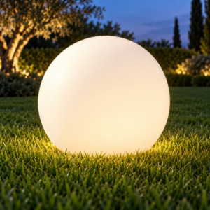 Lampada da terra per esterno sfera 50cm bianca ip65