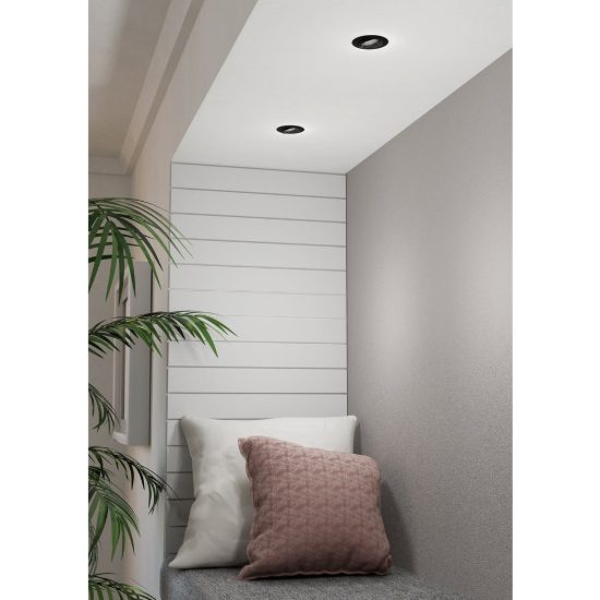 Eglo peneto set 3 faretti da incasso per cartongesso orientabili led 3x4,6w 3000k foro 7cm nero