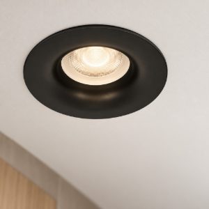 Eglo salabate faretto da incasso per cartongesso led 5w cct 2700k 6500k ip65 foro 6,8cm nero