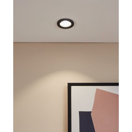 Eglo salabate faretto da incasso per cartongesso led 5w cct 2700k 6500k ip65 foro 6,8cm nero
