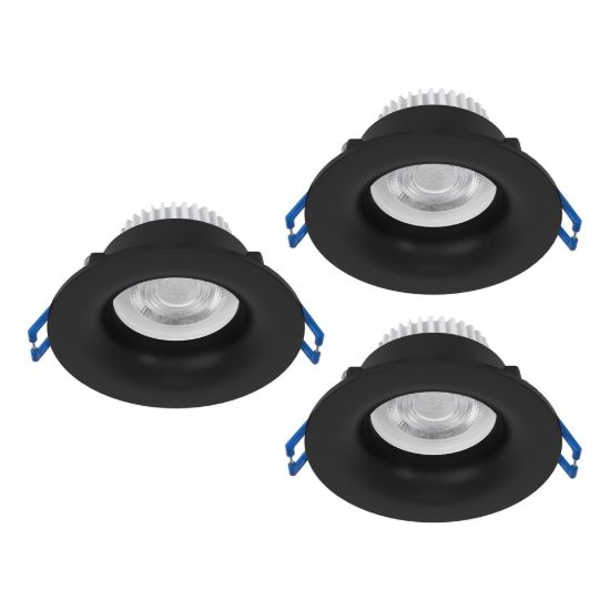 Eglo salabate set 3 faretti da incasso per cartongesso led 3x5w cct 2700k 6500k ip65 foro 6,8cm nero