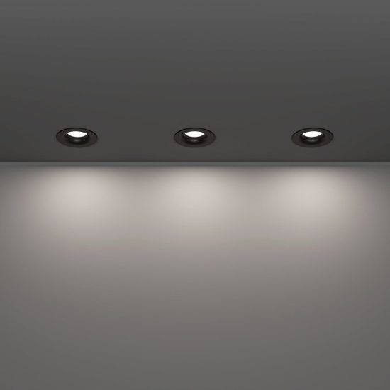 Eglo salabate set 3 faretti da incasso per cartongesso led 3x5w cct 2700k 6500k ip65 foro 6,8cm nero