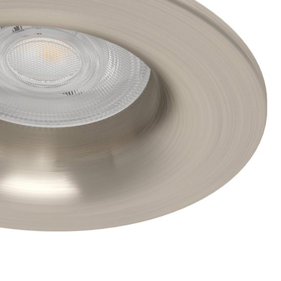 Eglo salabate faretto da incasso per cartongesso led 5w cct 2700k 6500k ip65 foro 6,8cm nichel opaco