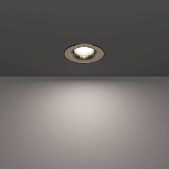 Eglo salabate faretto da incasso per cartongesso led 5w cct 2700k 6500k ip65 foro 6,8cm nichel opaco