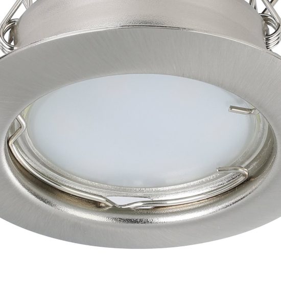 Eglo peneto set 3 faretti da incasso per cartongesso orientabili led 3x2,8w 3000k foro 6,5cm nichel opaco