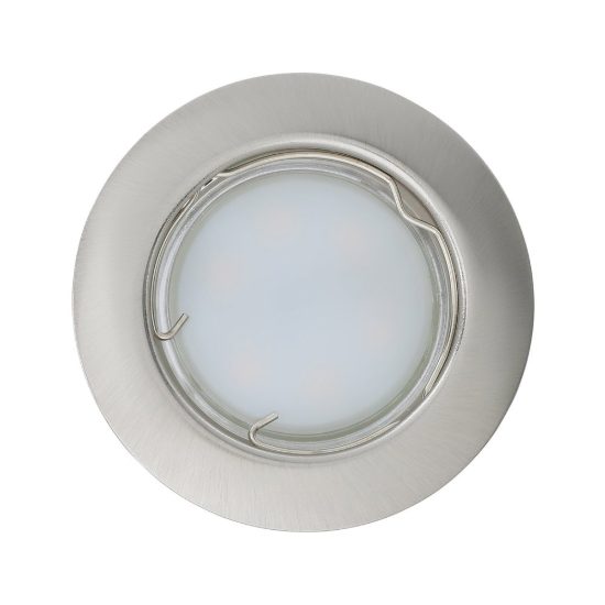 Eglo peneto set 3 faretti da incasso per cartongesso orientabili led 3x2,8w 3000k foro 6,5cm nichel opaco