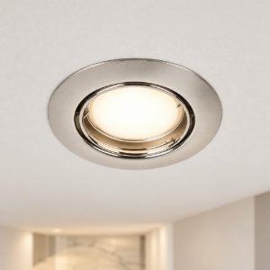 Eglo peneto faretto da incasso per cartongesso orientabile led 4,6w 3000k foro 7cm nichel opaco