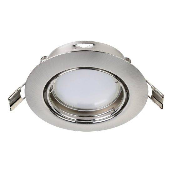 Eglo peneto faretto da incasso per cartongesso orientabile led 4,6w 3000k foro 7cm nichel opaco