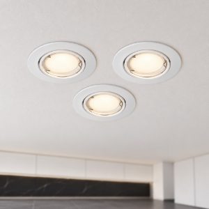 Eglo peneto set 3 faretti da incasso per cartongesso orientabili led 3x4,6w 3000k foro 7cm bianco