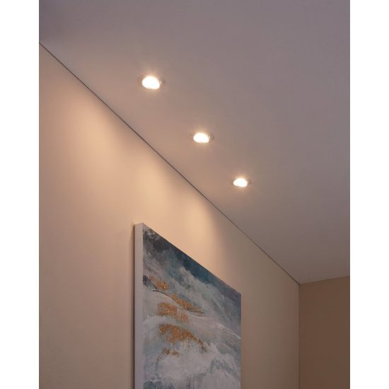 Eglo peneto set 3 faretti da incasso per cartongesso orientabili led 3x4,6w 3000k foro 7cm bianco