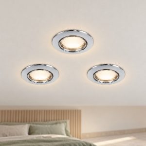 Eglo peneto set 3 faretti da incasso per cartongesso orientabili led 3x4,6w 3000k foro 7cm cromo