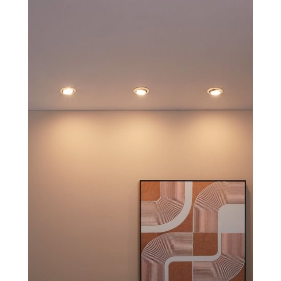 Eglo peneto set 3 faretti da incasso per cartongesso orientabili led 3x4,6w 3000k foro 7cm cromo