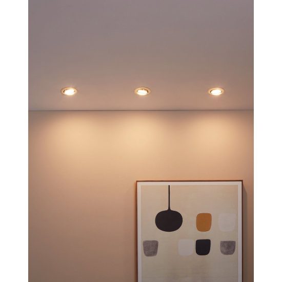 Eglo peneto set 3 faretti da incasso per cartongesso orientabili led 3x4,6w 3000k foro 7cm nichel opaco