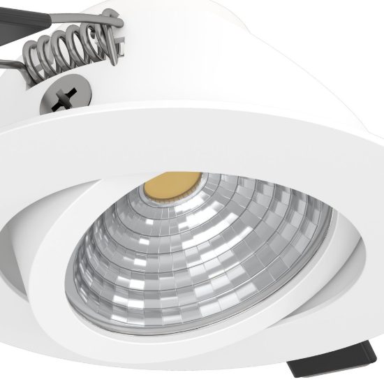 Eglo saliceto faretto da incasso per cartongesso orientabile led 6,4w 4000k foro 6,8cm bianco