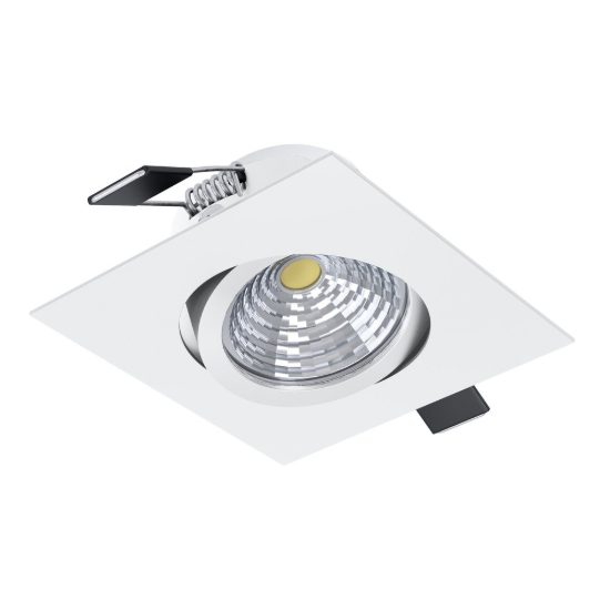 Eglo saliceto faretto da incasso per cartongesso orientabile led 6,4w 4000k quadrato foro 6,8cm bianco