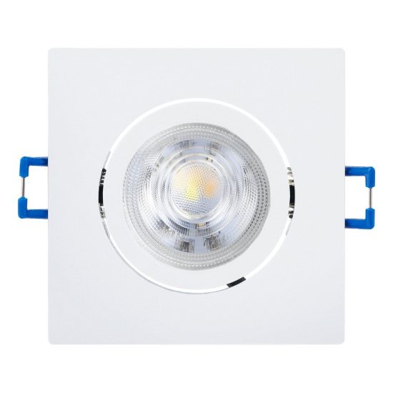 Eglo saliceto faretto da incasso per cartongesso orientabile led 6,4w 4000k quadrato foro 6,8cm bianco