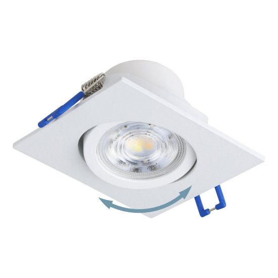 Eglo saliceto faretto da incasso per cartongesso orientabile led 6,4w 4000k quadrato foro 6,8cm bianco