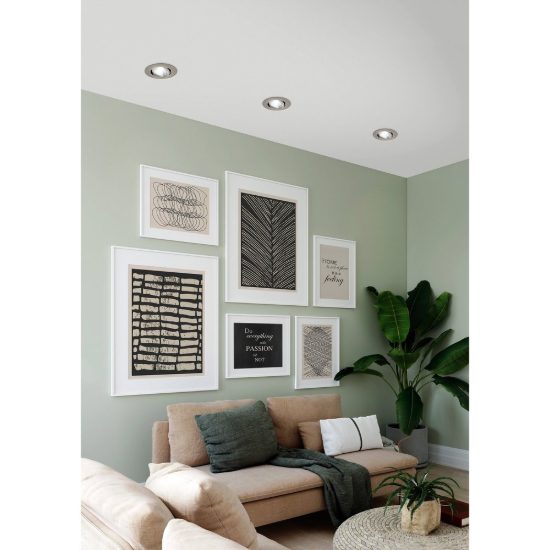Eglo saliceto faretto da incasso per cartongesso orientabile led 6,4w 4000k foro 6,8cm nichel opaco