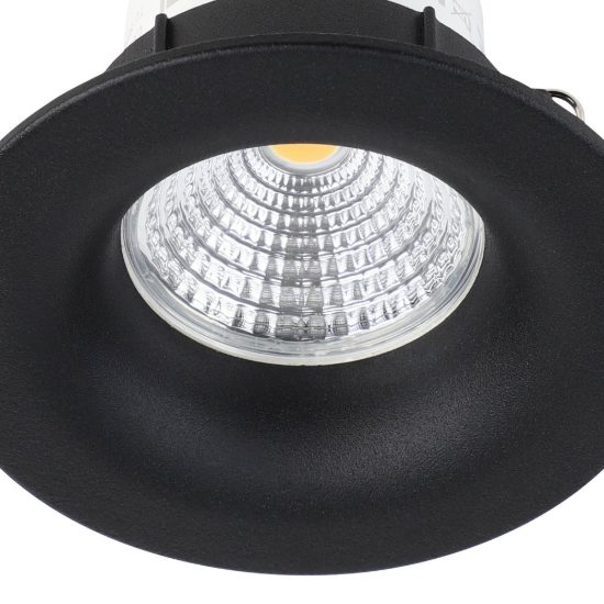 Eglo saliceto faretto da incasso per cartongesso led 4,8w 2700k foro 6,8cm nero