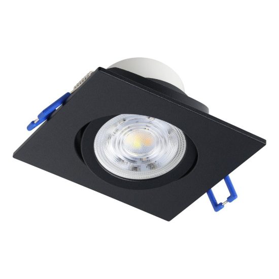 Eglo saliceto faretto da incasso per cartongesso orientabile led 4,8w 2700k quadrato foro 6,8cm nero
