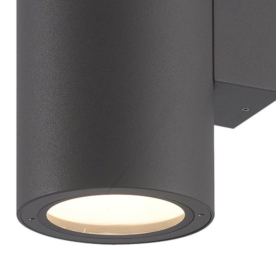 Lampada da parete per esterno ip65 11cm moderna grafite vetro