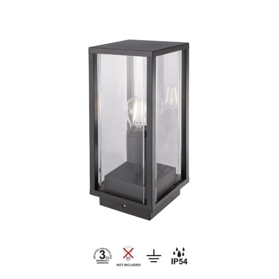 Lampioncino basso da esterno ip54 lanterna grafite moderna
