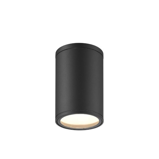 Faretto da esterno soffitto ip54 e27 16cm moderno grigio scuro vetro