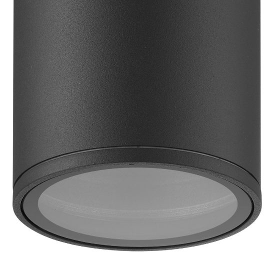 Faretto da esterno soffitto ip54 e27 16cm moderno grigio scuro vetro