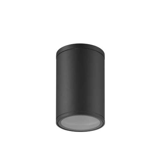 Faretto da esterno soffitto ip54 e27 16cm moderno grigio scuro vetro