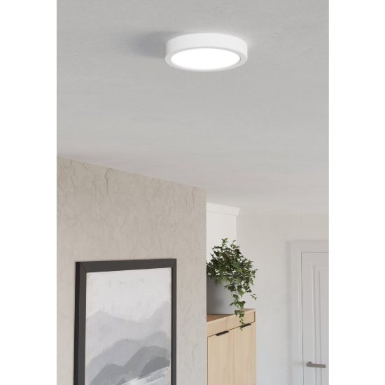 Eglo fueva 6 plafoniera led 7,5w cct 2700k 6500k 16,6cm moderna rotonda bianca